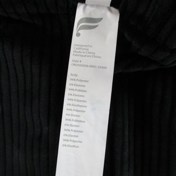 Fabletics Plush Rib Hooded Jumpsuit Womens Medium Short Black Cord Corduroy NWT - Picture 11 of 12